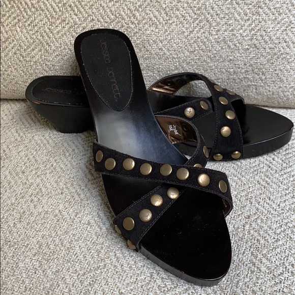 Jessica Bennett Shoes - Jessica Bennett NWOT wood platform studded sandals. NWOT❣️